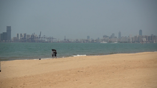 海口市西秀海滩海岸线视频