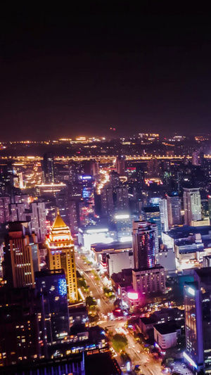 航拍南京地标新街口金融中心夜景延时摄影南京城市延时摄影10秒视频