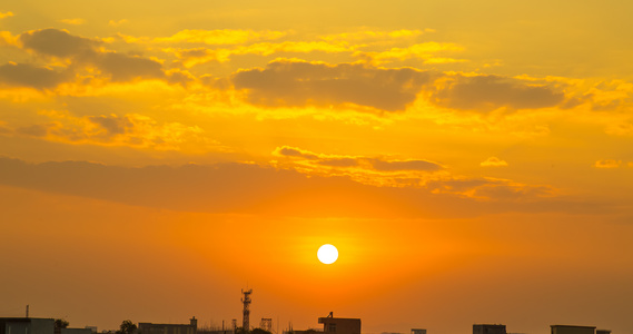 夕阳西下太阳特写4K延时视频视频