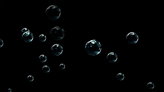 4k水泡动画上升元素带通道视频