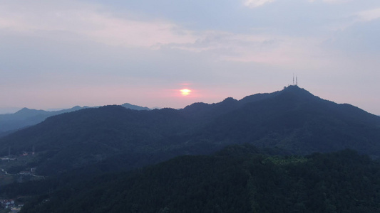 山川日落晚霞夕阳西下航拍视频视频