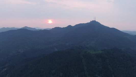 山川日落晚霞夕阳西下航拍视频视频