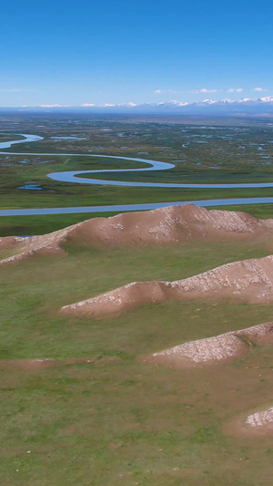 航拍5A巴音布鲁克草原景区著名标志景点九曲十八弯视频国家自然保护区51秒视频