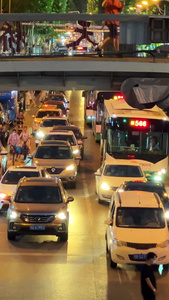 城市节日夜晚车流交通道路街景素材城市素材视频