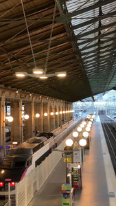 法国巴黎火车站北站实拍视频合集交通出行视频
