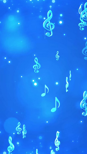 蓝色唯美音符旋律舞台背景视频音乐会20秒视频