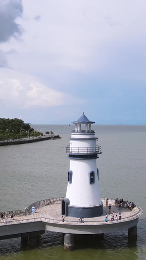 珠海航拍自然海景天空灯塔地标素材海景素材35秒视频