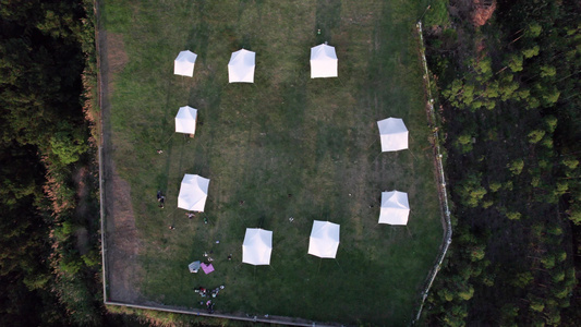 航拍福州野餐野宿露营基地视频