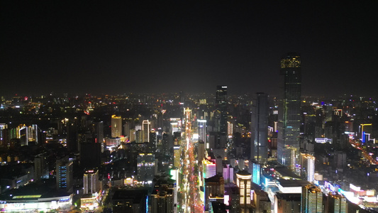 湖南长沙城市夜景航拍视频