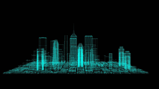 震撼科技风格粒子城市视频