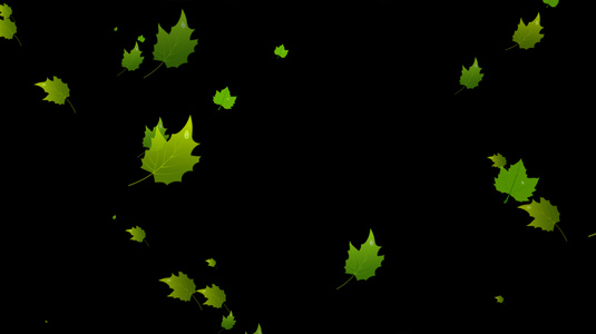 绿叶飘落元素带透明通道视频