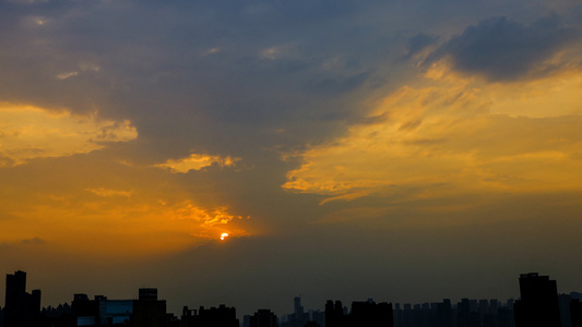 4k延时黄昏云彩天空夕阳傍晚天空视频