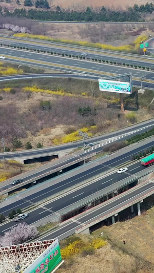 交通高速公路枢纽立交桥航拍视频高速枢纽25秒视频