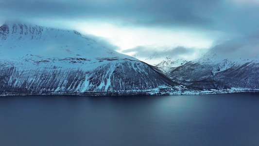 4K航拍挪威特罗姆瑟无限风光美景视频