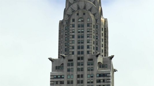 纽约克莱斯勒大楼的近视视频