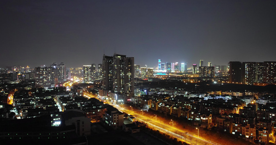 义乌江东城市夜景延时短片视频