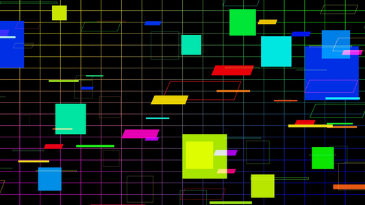 彩色未来电子几何形动画4k视频