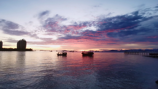 4K实拍超广角拍摄海边夕阳视频素材视频