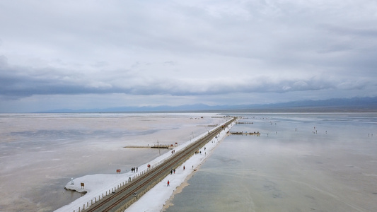 盐湖小火车铁路视频