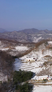 秦岭山区雪景航拍视频