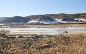 延边州图们市图们江对岸朝鲜面貌70秒视频