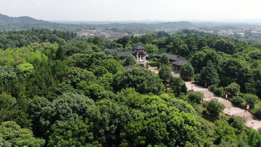 湖南长沙刘少奇故居花明楼5A景区航拍视频视频