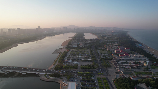 大海海洋沙滩风光航拍 视频