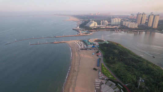 大海海洋沙滩风光航拍 视频