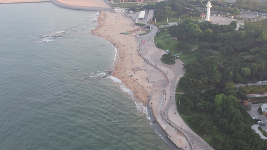 大海海洋沙滩风光航拍 视频