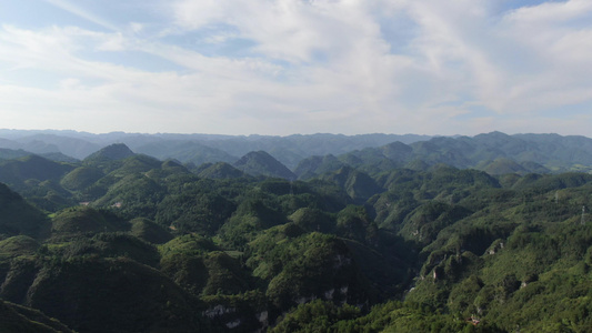 航拍大自然森林山川原野视频