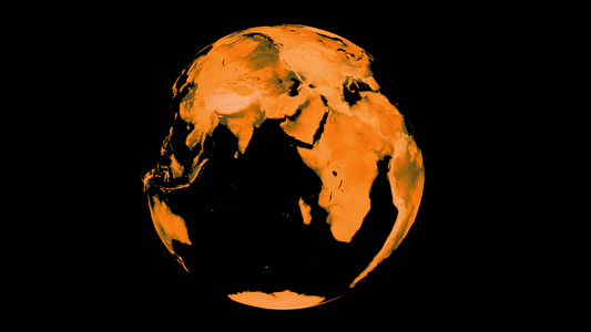 全球升温全球显示辐射和温度3D动画环视频