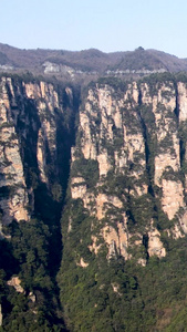 航拍张家界武陵源十里画廊风景神奇的山峰视频