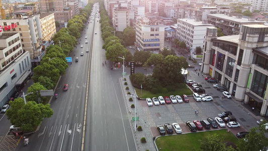 航拍城市交通十字路口车流[三叉路口]视频