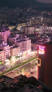 城市交通夜景航拍中国视频
