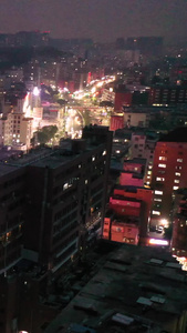 城市交通夜景航拍中国视频