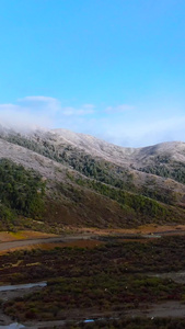 航拍四川阿坝州高原山脉雪景视频四川旅游视频