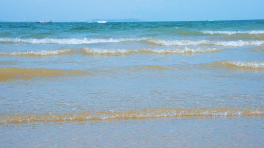 大海海水海浪碧海蓝天视频