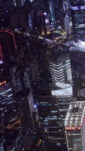 上海世纪大道夜景航拍视频