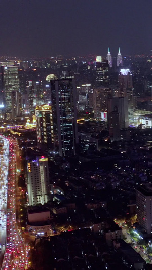 上海静安寺夜景航拍25秒视频