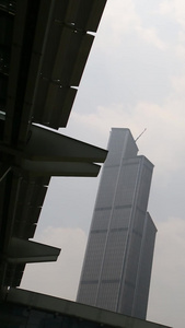 仰视深圳CBD金融大厦视频