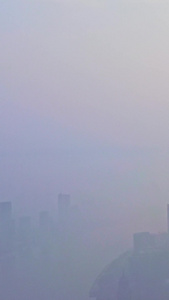 上海陆家嘴晨雾视频