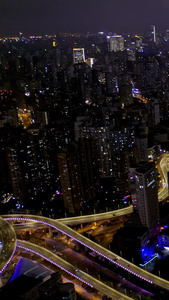 上海浦西夜景航拍视频