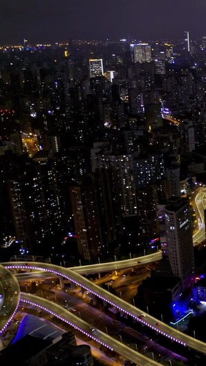上海浦西夜景航拍7秒视频