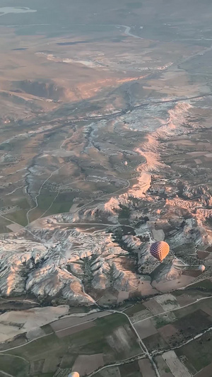 土耳其日出高空俯拍热气球86秒视频