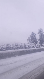 大雪下的驾驶主视角视频