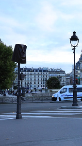 法国巴黎城市风光市政厅清晨实拍视频视频