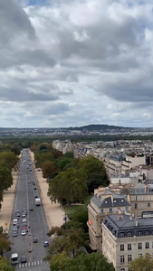 俯拍法国首都巴黎城市天际线建筑风光实拍视频合集视频