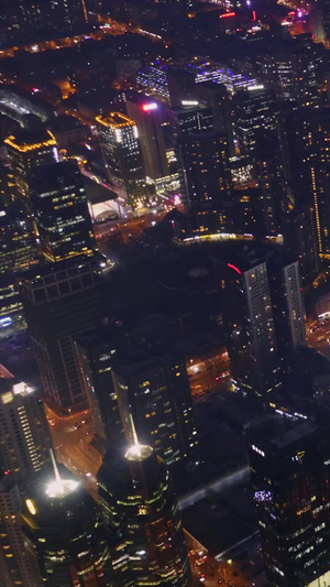 北京CBD俯视夜景延时视频6秒视频
