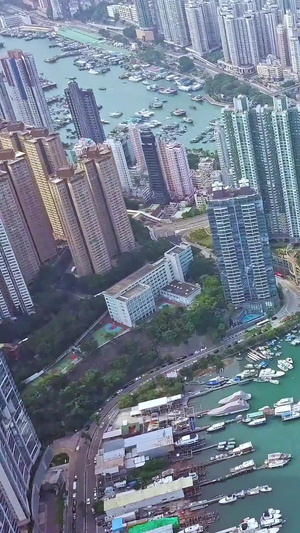 香港航拍城市风光36秒视频