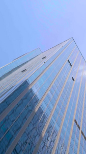  实拍青岛CBD中央商务区高楼大厦延时摄影视频